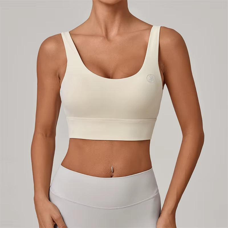 Allure the Brand Yoga High Support Sports Bra for Women, Racerback Workout Top with Wide Band Yoga Running Fitness Gym Wear