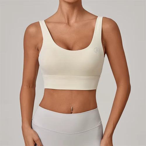 Allure the Brand Yoga High Support Sports Bra for Women, Racerback Workout Top with Wide Band Yoga Running Fitness Gym Wear