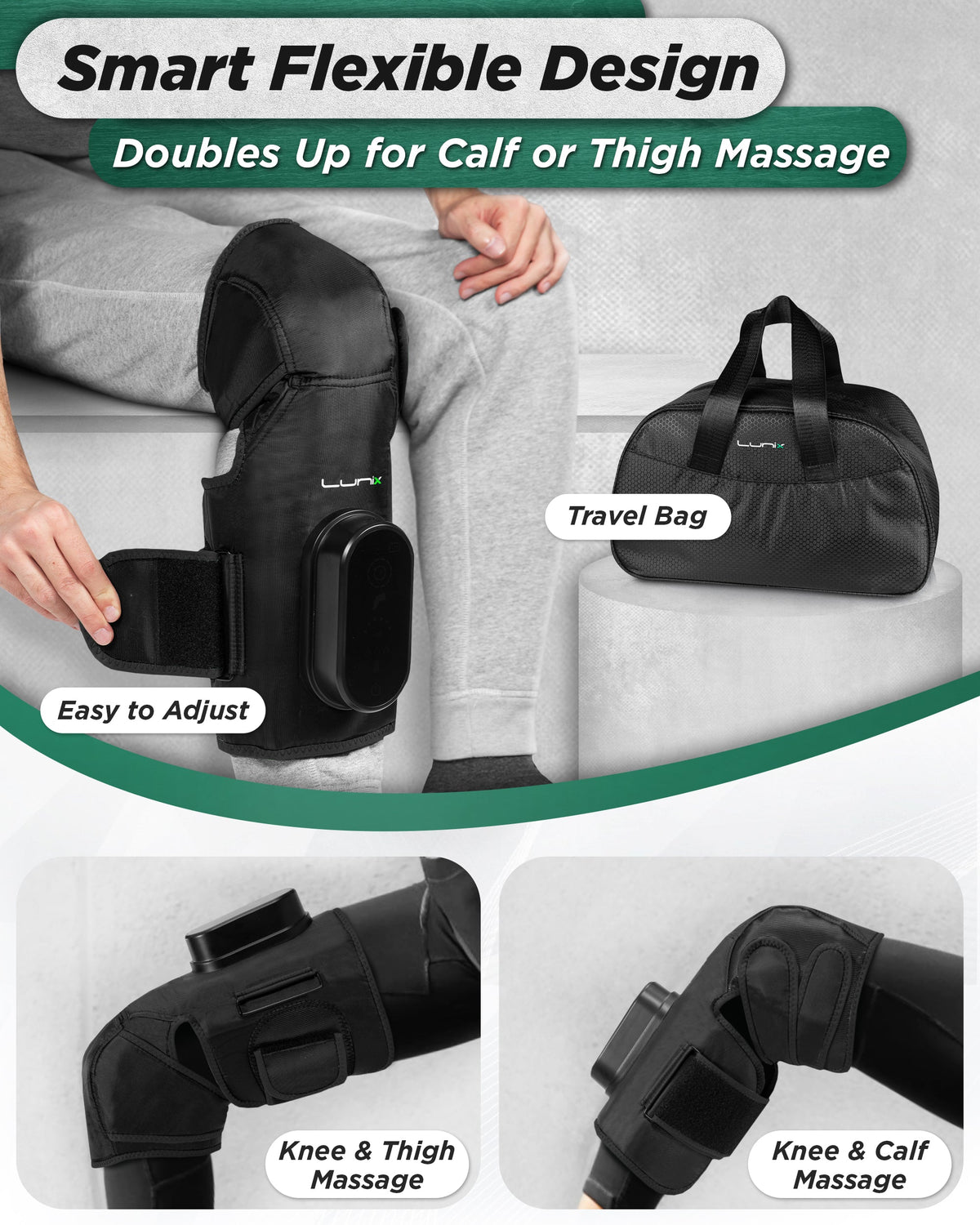 LX4 Knee Massager, Charcoal Black