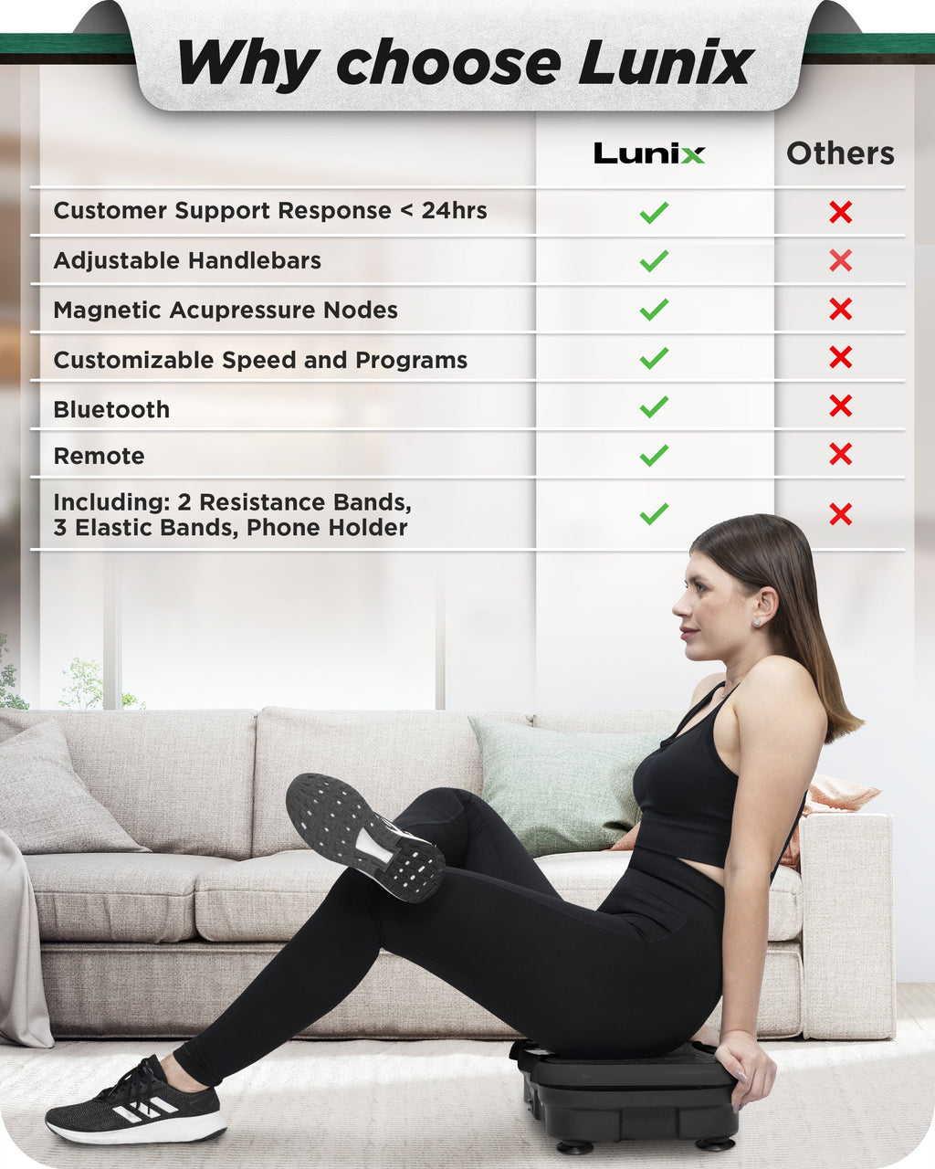 LX18 Vibration Plate, Charcoal Black