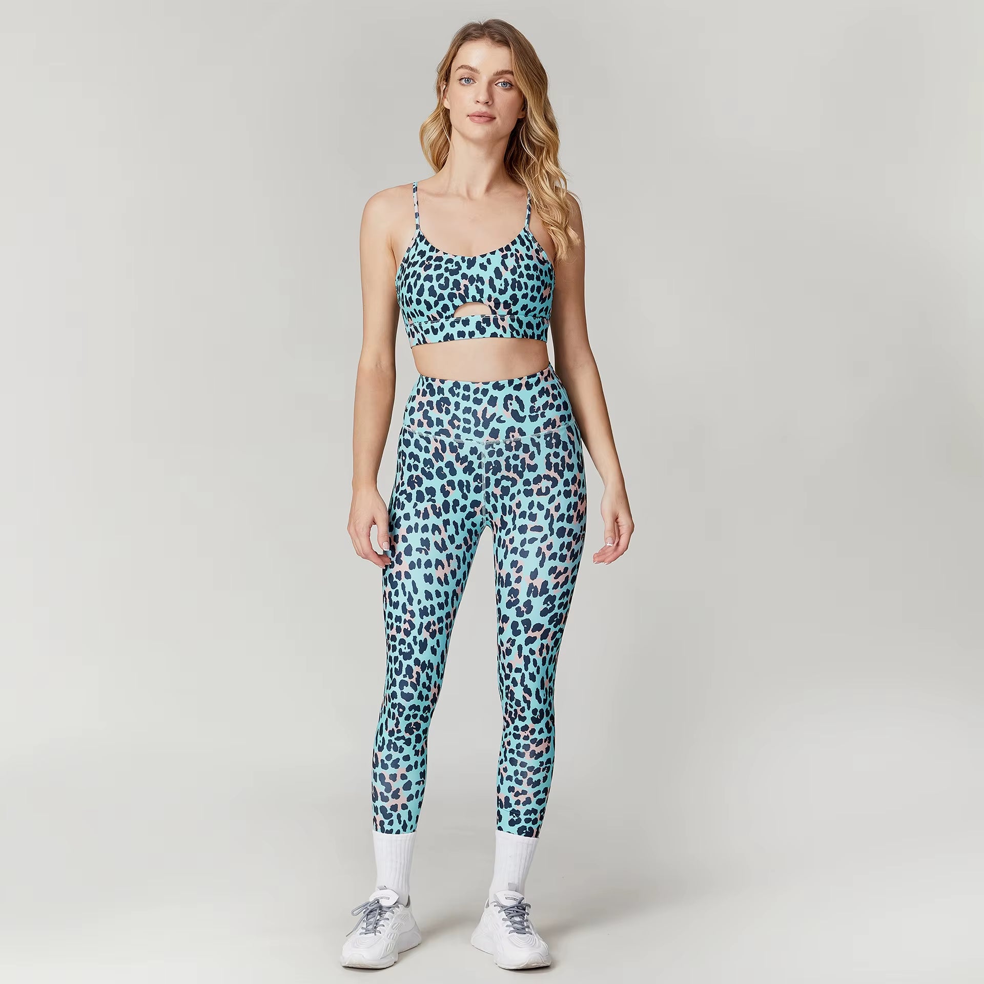 Leopard Print Yoga Set Women Clothing Tracksuits Quick Dry Women'S Fitness Pants Sets Woman Outfits Women’S Gym Pants Suit