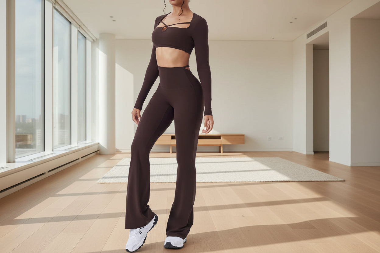 2Pcs Pad Workout Outfits Yoga Set Fitness Sportswear Gym Tracksuit Long Sleeve Shirt Leggings Athletic Wear Women Clothes XP38