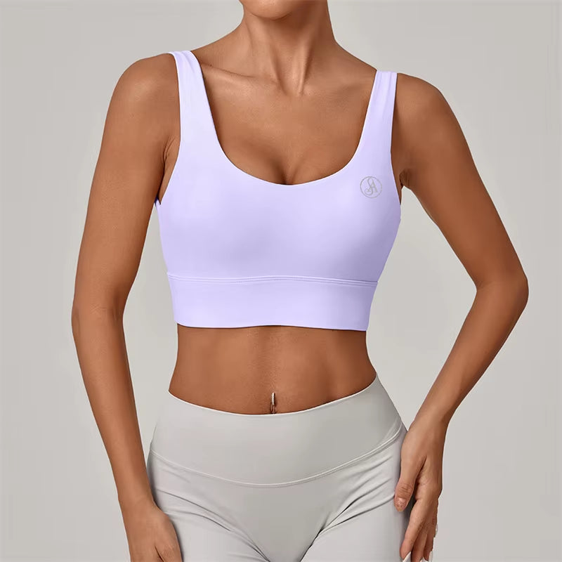 Allure the Brand Yoga High Support Sports Bra for Women, Racerback Workout Top with Wide Band Yoga Running Fitness Gym Wear