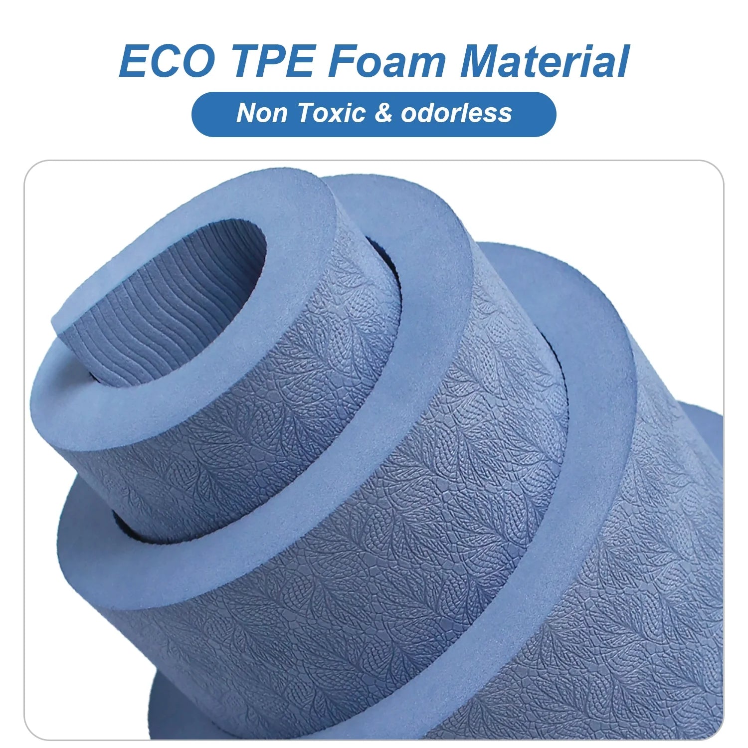 Large Yoga Pilates Mat Thick 1/2 Inch TPE Non-Slip Exercise Training Workouts Mats, 78"X51", Blue