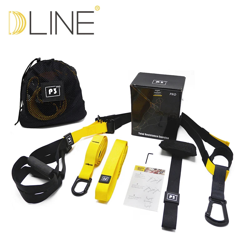 Gym Bodybuilding Adjustable Suspension Trainer Set Yoga Fitness Hanging Belt Custom Logo Exercise Straps