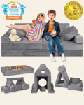 LX15 14pcs Modular Play Couch, Granite Gray