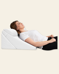 LX6 3-Piece Compact Support for Reading, Rest & Leg Elevation, Wedge Pillow Set, Pebble White