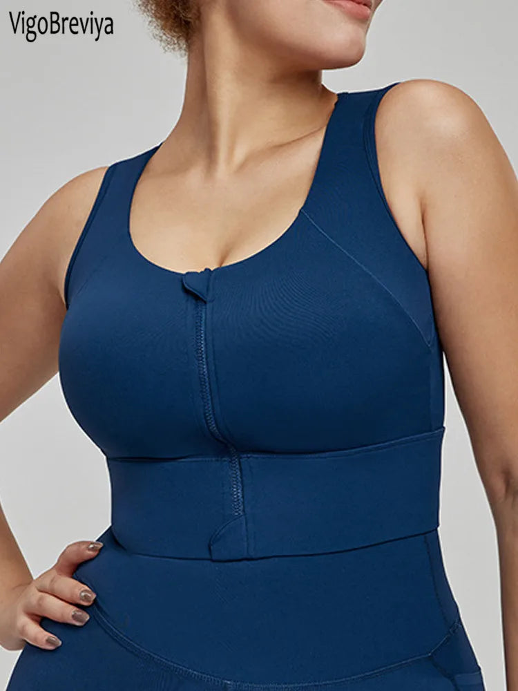 2025 Lady Solid plus Size Yoga Top with Bra Women Fitness Sports Chubby Big Vest Running Workout Curvy Tops Clothing