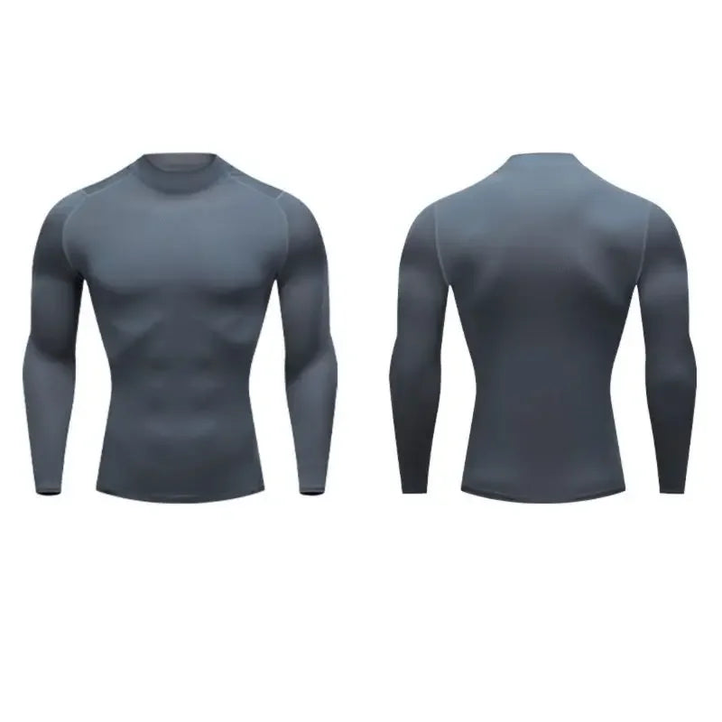 Compression Quick Dry Long Sleeves T-Shirts for Men Breathable Running Basketball Fitness Training T-Shirts Outdoor Sports