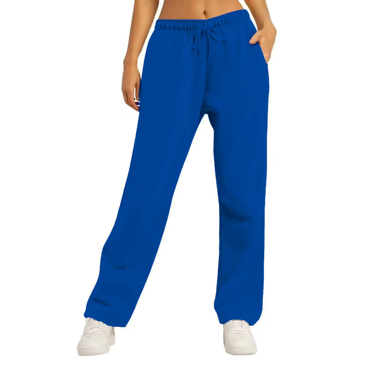 Autumn Winter Women'S Solid Color Sweatpants Daily Casual Pants Women'S Wide Leg Pants Comfortable Loose Drawstring Women'S Trou