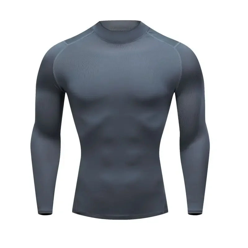 Compression Quick Dry Long Sleeves T-Shirts for Men Breathable Running Basketball Fitness Training T-Shirts Outdoor Sports
