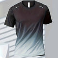 Men'S T-Shirts Sports Fitness Sportswear Quick-Drying Gradient Short Sleeve Tops Outdoor Basketball Training Running Men Clothes