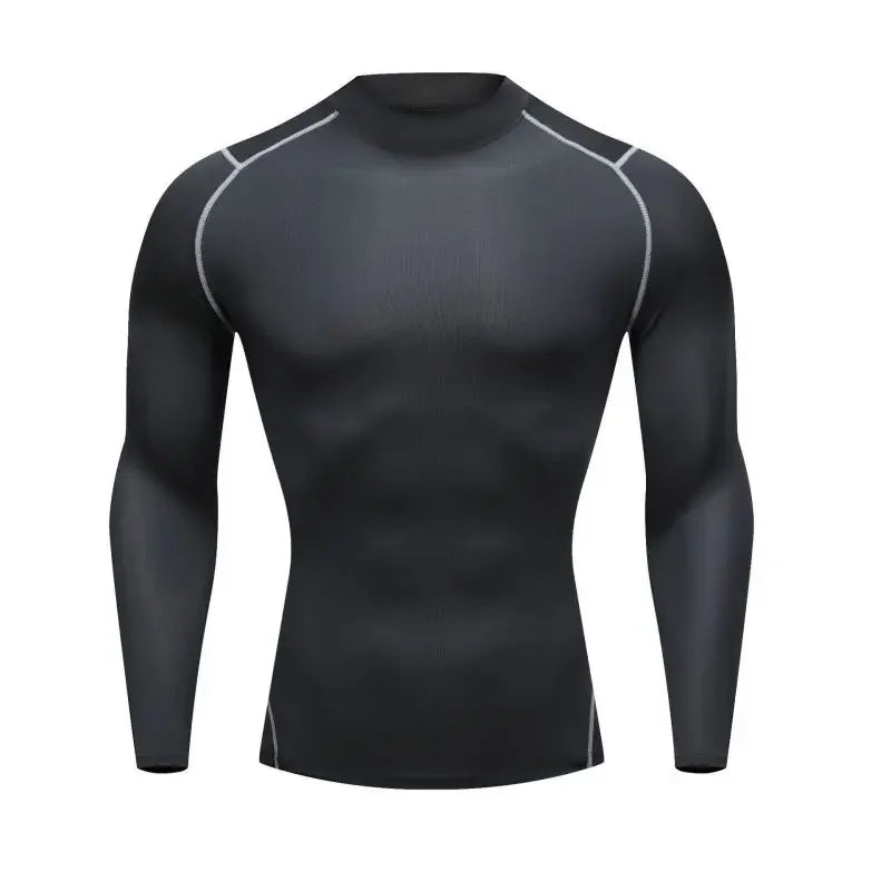 Compression Quick Dry Long Sleeves T-Shirts for Men Breathable Running Basketball Fitness Training T-Shirts Outdoor Sports