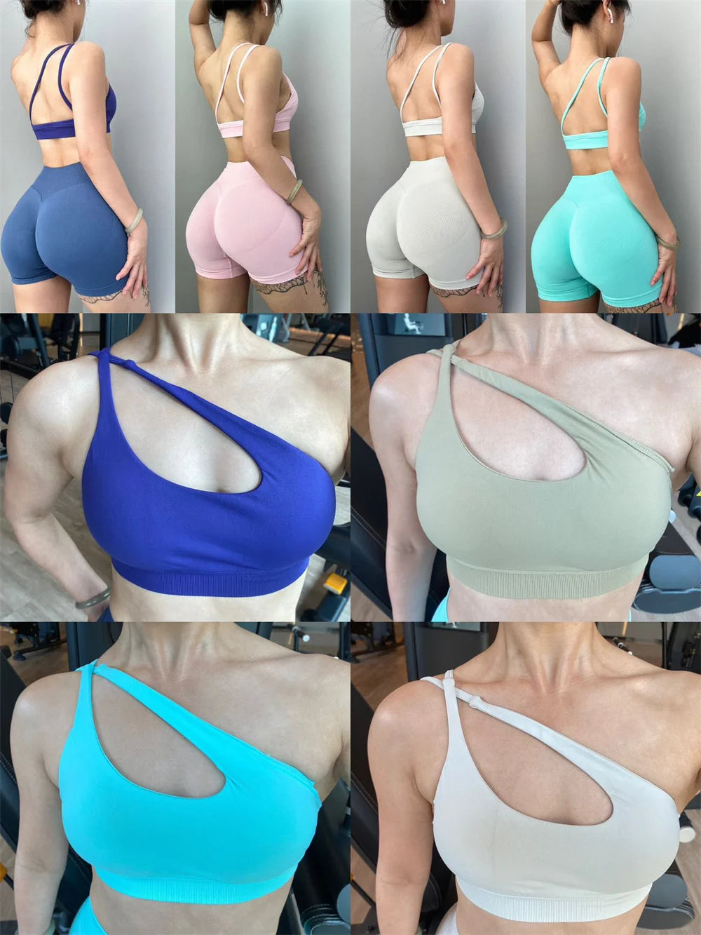 Seamless Push-Up Halter Sports Bra for Women – High Impact, Open Back, Fitness & Yoga Tank