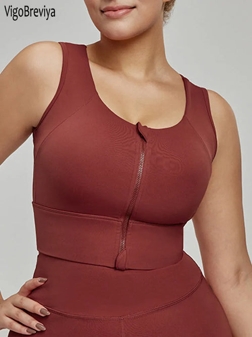 2025 Lady Solid plus Size Yoga Top with Bra Women Fitness Sports Chubby Big Vest Running Workout Curvy Tops Clothing