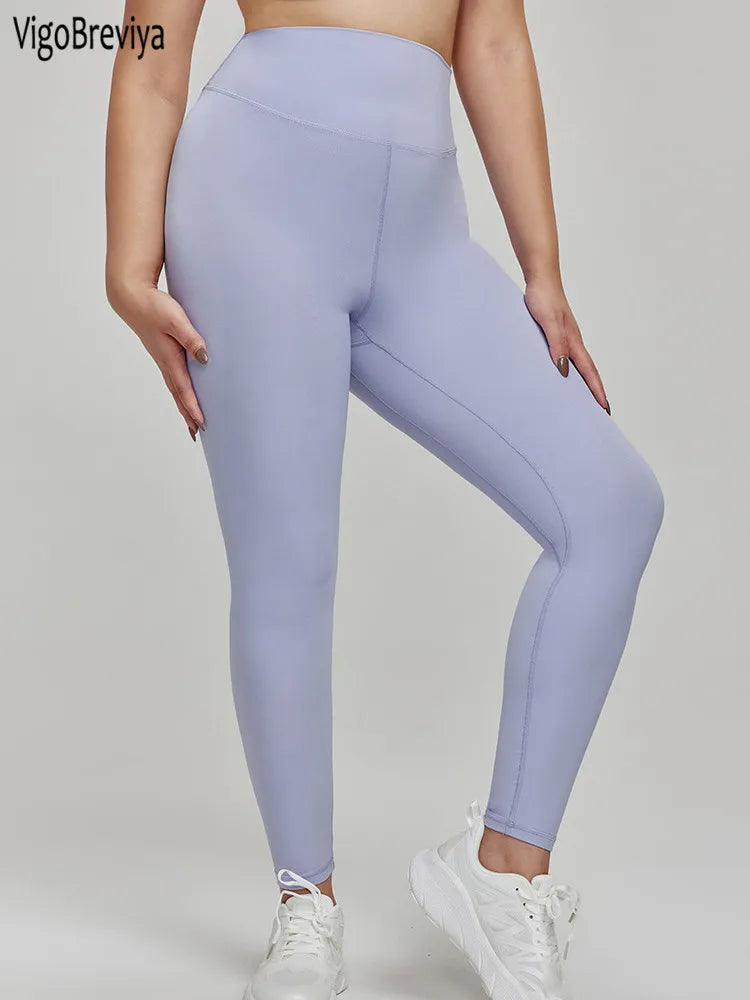 2025 Solid plus Size Yoga Pants Women High Waist Big Fitness Sport Leggings Ladies Running Workout Curvy Yoga Pant