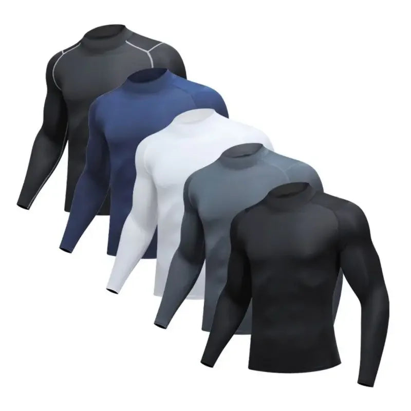 Compression Quick Dry Long Sleeves T-Shirts for Men Breathable Running Basketball Fitness Training T-Shirts Outdoor Sports