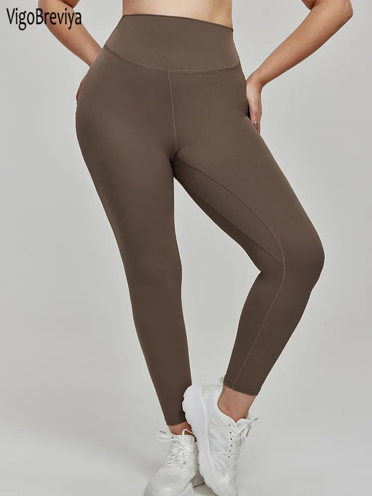 2025 Solid plus Size Yoga Pants Women High Waist Big Fitness Sport Leggings Ladies Running Workout Curvy Yoga Pant