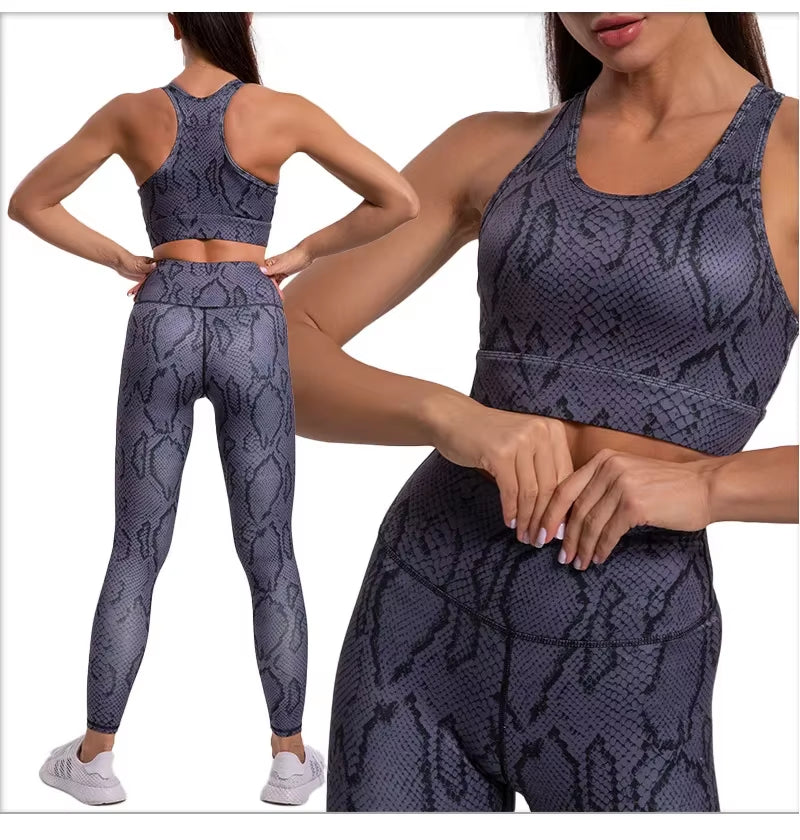 Leopard Print Yoga Set Women Clothing Tracksuits Quick Dry Women'S Fitness Pants Sets Woman Outfits Women’S Gym Pants Suit