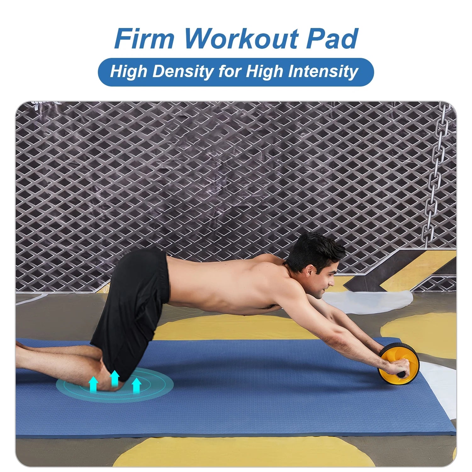 Large Yoga Pilates Mat Thick 1/2 Inch TPE Non-Slip Exercise Training Workouts Mats, 78"X51", Blue
