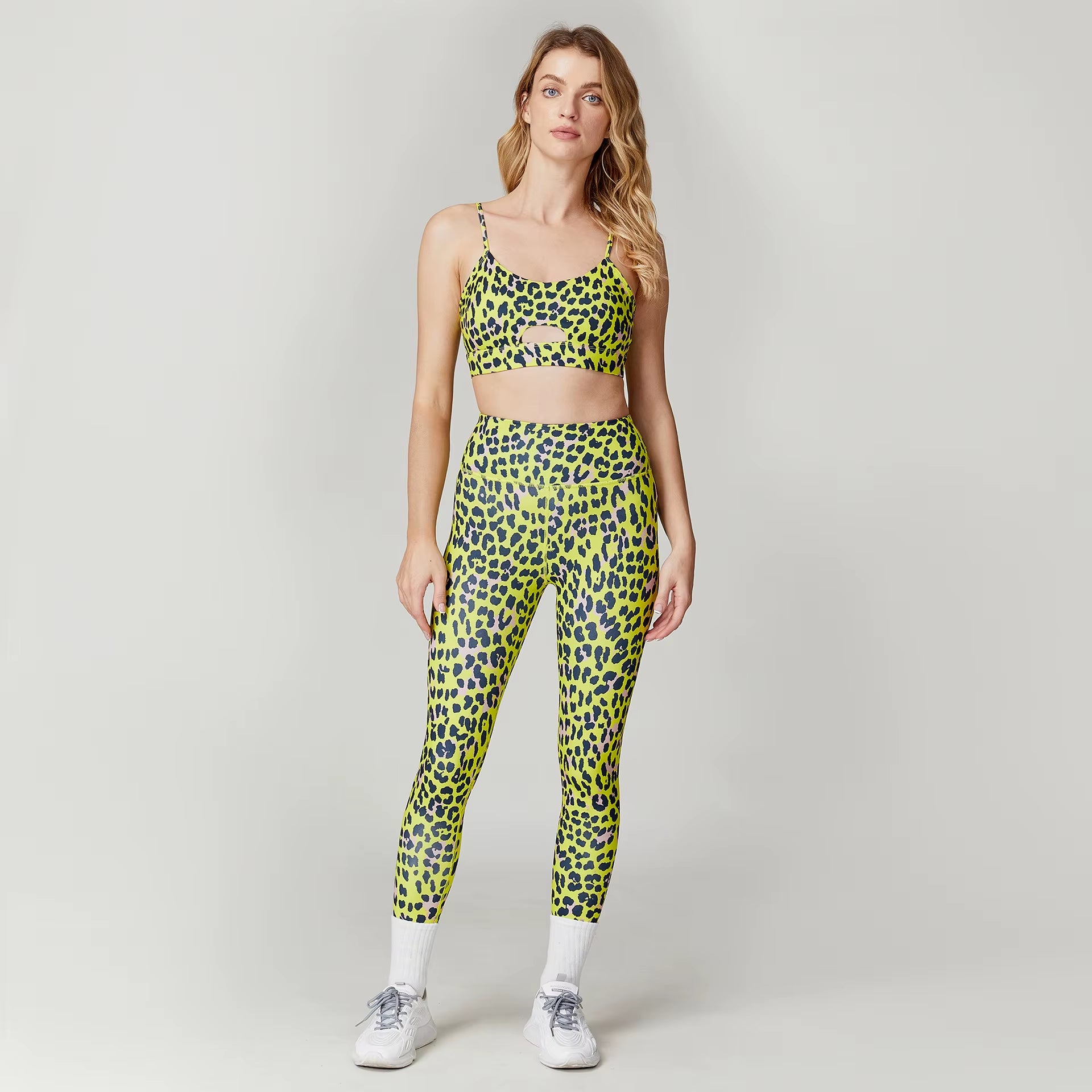 Leopard Print Yoga Set Women Clothing Tracksuits Quick Dry Women'S Fitness Pants Sets Woman Outfits Women’S Gym Pants Suit